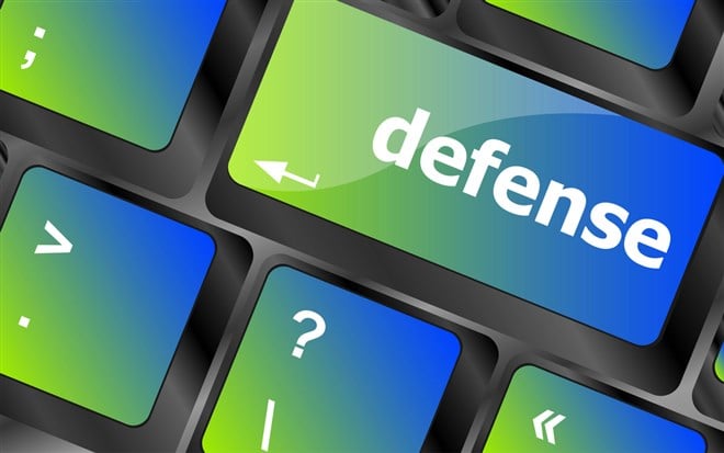 Computer keyboard keys with word defense - Stock 168极速赛车精准数据预分析 image