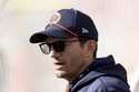 Ashton Kutcher walks on the field before an NFL football game between the San Francisco 49ers and t…