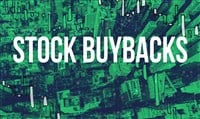 Stock Buybacks theme with aerial view 