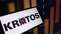  Kratos Defense and Security Solutions company logo displayed on mobile phone