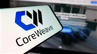 Stuttgart, Germany - 06-07-2025: Smartphone with logo of US AI cloud computing company CoreWeave Inc. on screen in front of website. Focus on center-left of phone display. — Stock Editorial Photography